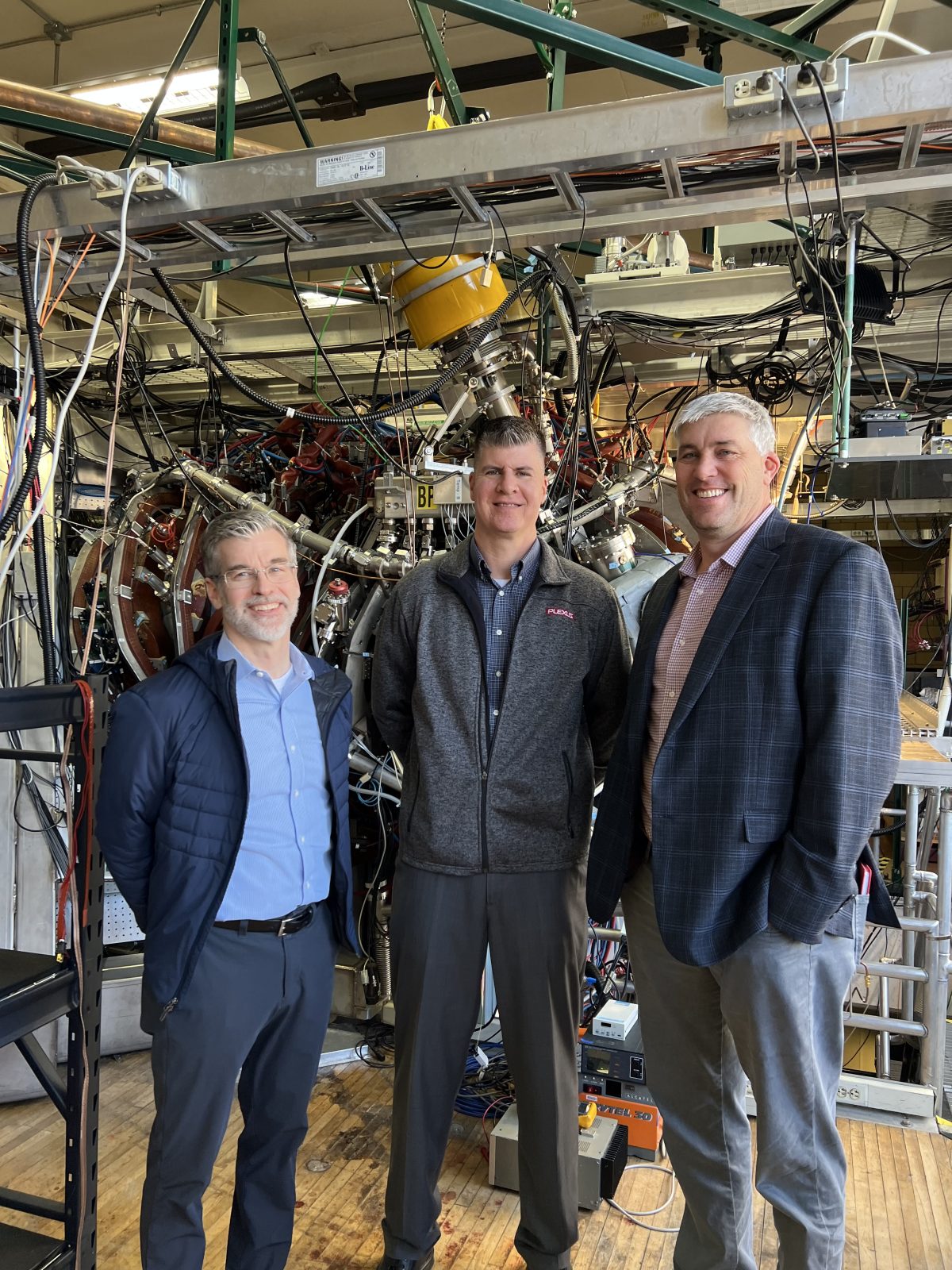 Russ Johnson, Ryan Veleke, and Ryan Weiland visit fusion reactor